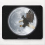 Landing Bald Eagle & Moon Inspirational Mousepad