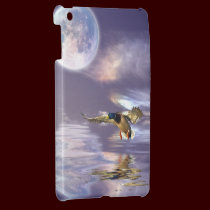 Landing Mallard Duck & Moon Wildlife Art iPad Case ipad mini cases