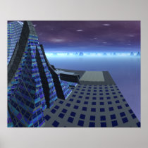 Landing Pad Gingezel Art Center Sci Fi Landscape Posters