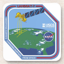 Landsat 7  Program Logo Drink Coaster