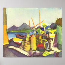 Landscape at Hammamet by August Macke Poster
