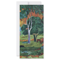 Landscape At La Dominique (Hiva Oa) By Gauguin Pau Custom Rack Card
