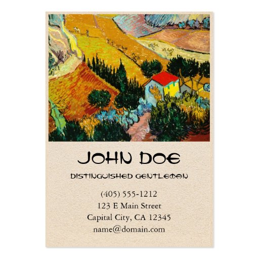 Landscape House and Ploughman  Vincent Van Gogh Business Cards (front side)