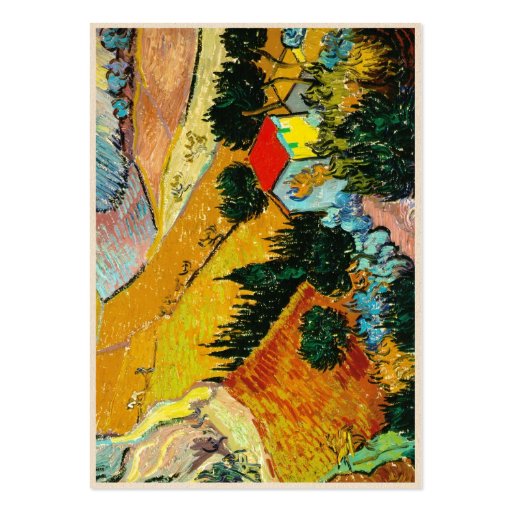 Landscape House and Ploughman  Vincent Van Gogh Business Cards (back side)