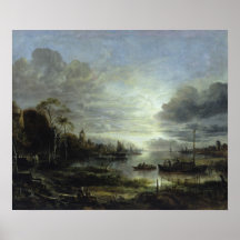 Landscape in Moonlight Print