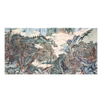 Landscape In The Style Of Chao Meng-Fu By Wang Personalized Photo Card