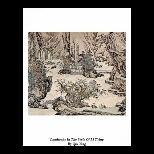 Landscape In The Style Of Li T'Ang By Qiu Ying Poster