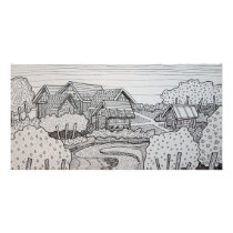 Landscape Inking 3 photo cards