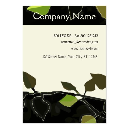 Landscape Nature Tree Branch Business Card Templates (back side)