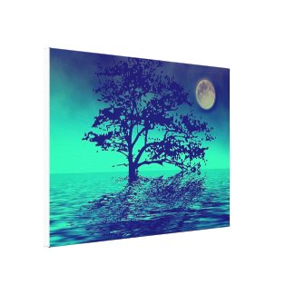Landscape Night2 Stretched Canvas Print