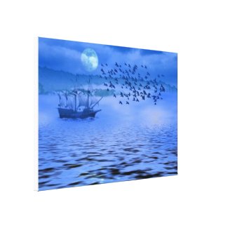 Landscape Night7 Stretched Canvas Print