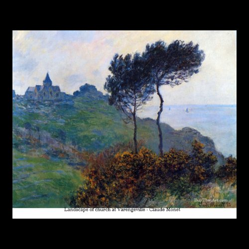 Landscape of church at Varengeville - Claude Monet Print
