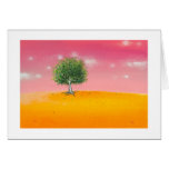 Landscape painting tree warm colorful sunny art cards
