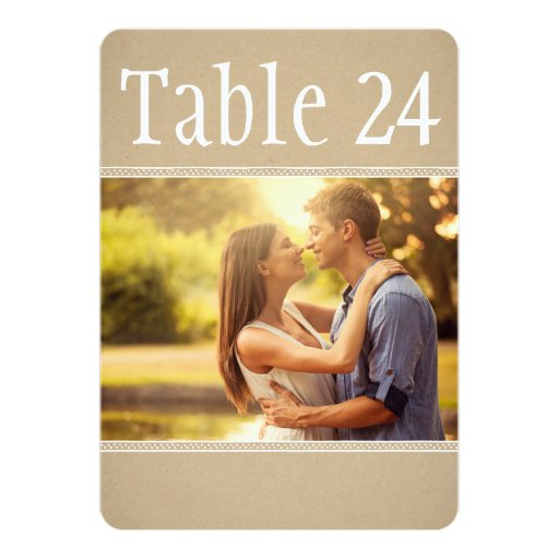 Landscape Photo Table Number Cards | Kraft Paper Invitations (front side)