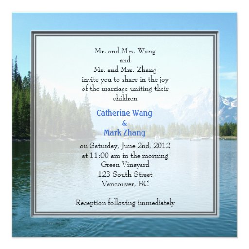 Landscape photo wedding invitations. Grand Teton