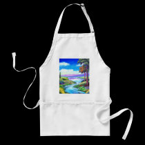 Landscape River Painting Art - Multi aprons by JUDERM Landscape River Painting Art - Multi aprons