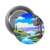 Landscape River Painting Art - Multi buttons