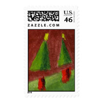 Landscape Seasons Greetings Stamp by floatinglemons Landscape Seasons Greetings Stamp