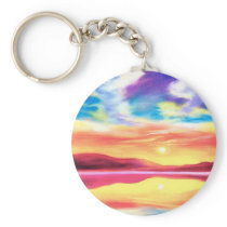 Landscape Sunset Lake Scene - Multi Keychain