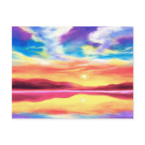 Landscape Sunset Lake Scene - Multi postcards by JUDERM Landscape Sunset Lake Scene - Multi postcards