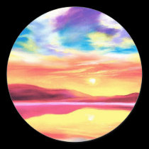 Landscape Sunset Lake Scene - Multi stickers