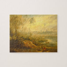 Landscape with a Birdcatcher (oil on panel) Jigsaw Puzzle