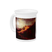 Landscape with baptism by Rembrandt Beverage Pitchers