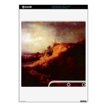 Landscape with baptism by Rembrandt PS3 Slim Console Skin