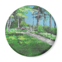 Landscape with Bridge Magnet