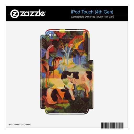 Landscape with cows and camels by August Macke Decals For iPod Touch 4G