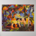 Landscape with Cows, by August Macke Print