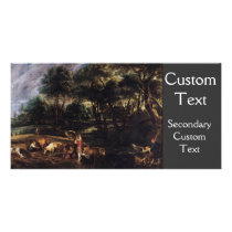 Landscape with Cows Custom Photo Card