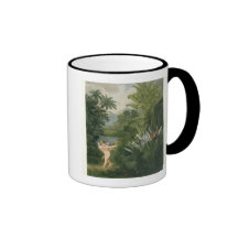 Landscape with Cupid aiming an arrow at a Parrot o Coffee Mugs