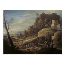 Landscape with Farmers tending their Animals Post Cards