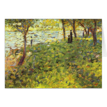 Landscape with figures by Georges Seurat Cards