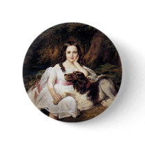 Landscape with Girl and Dog buttons by VintagePets Landscape with Girl and Dog buttons