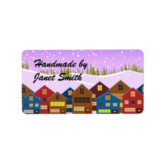 Landscape with houses and landscape label