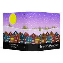 Landscape with houses and snow 3 ring binder