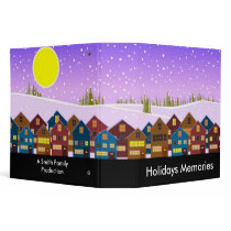 Landscape with houses and snow binder