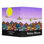 Landscape with houses and snow vinyl binder