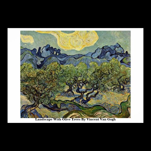 Landscape With Olive Trees By Vincent Van Gogh Poster