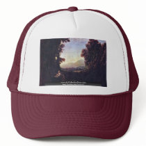 Landscape With Penitent Magdalen By Lorrain Claude Trucker Hat