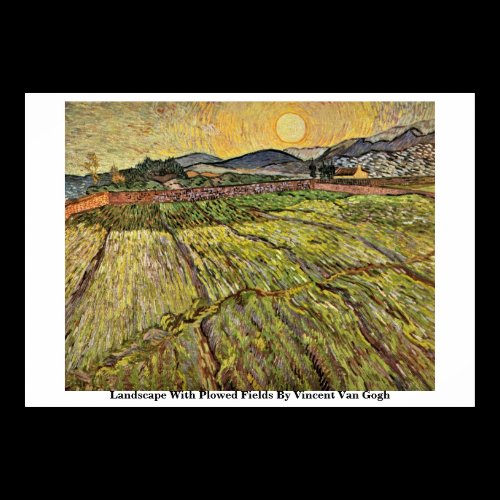 Landscape With Plowed Fields By Vincent Van Gogh Posters