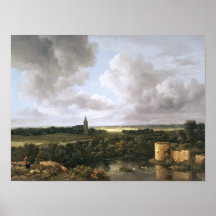 Landscape with Ruined Castle and Church Print