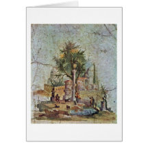 Landscape With Sacred Tree By Pompeian Painter Greeting Cards