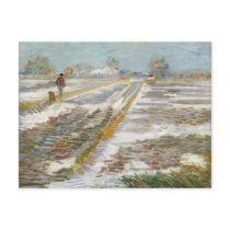 Landscape with Snow, Vincent van Gogh Postcard