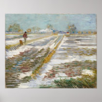 Landscape with Snow, Vincent van Gogh Posters
