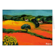 LANDSCAPE WITH SUNFLOWERS IN TUSCANY cards
