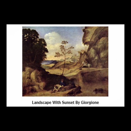 Landscape With Sunset By Giorgione Poster