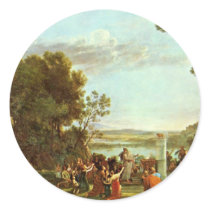Landscape With The Adoration Of The Golden Calf Round Stickers